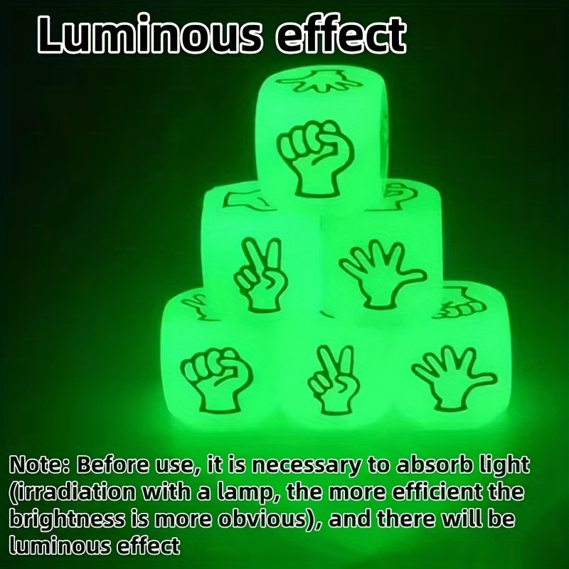 Glow-In-The-Dark Rock-Paper-Scissors Dice Game